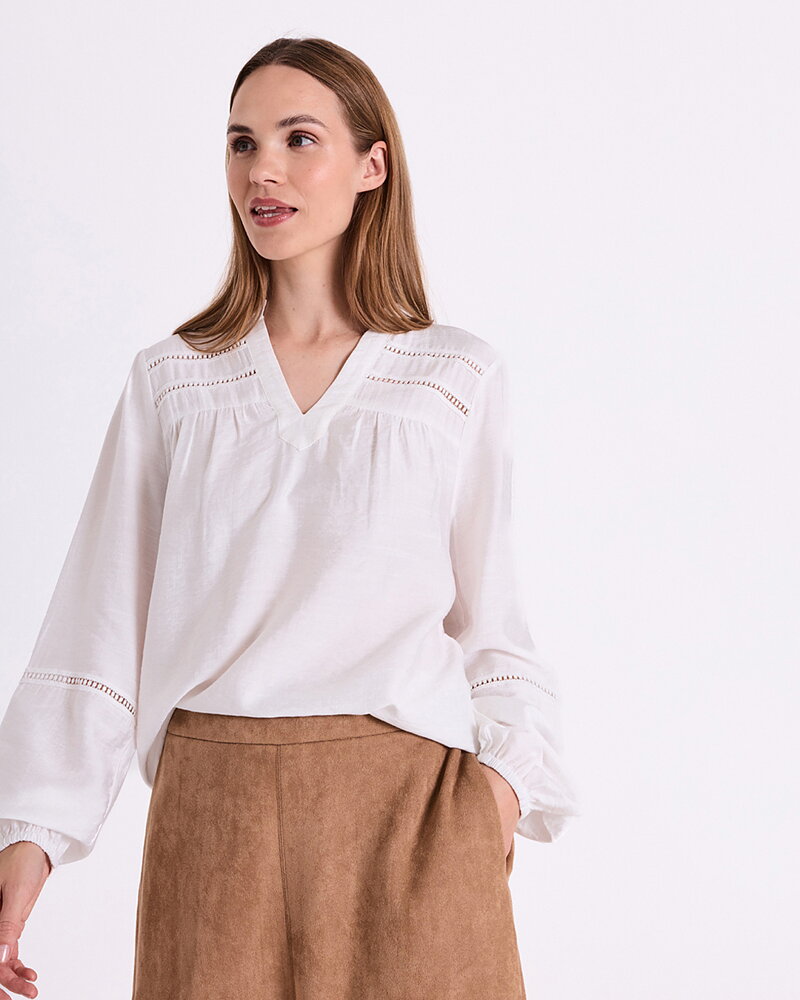 Blus Antina v-ringad star offwhite
