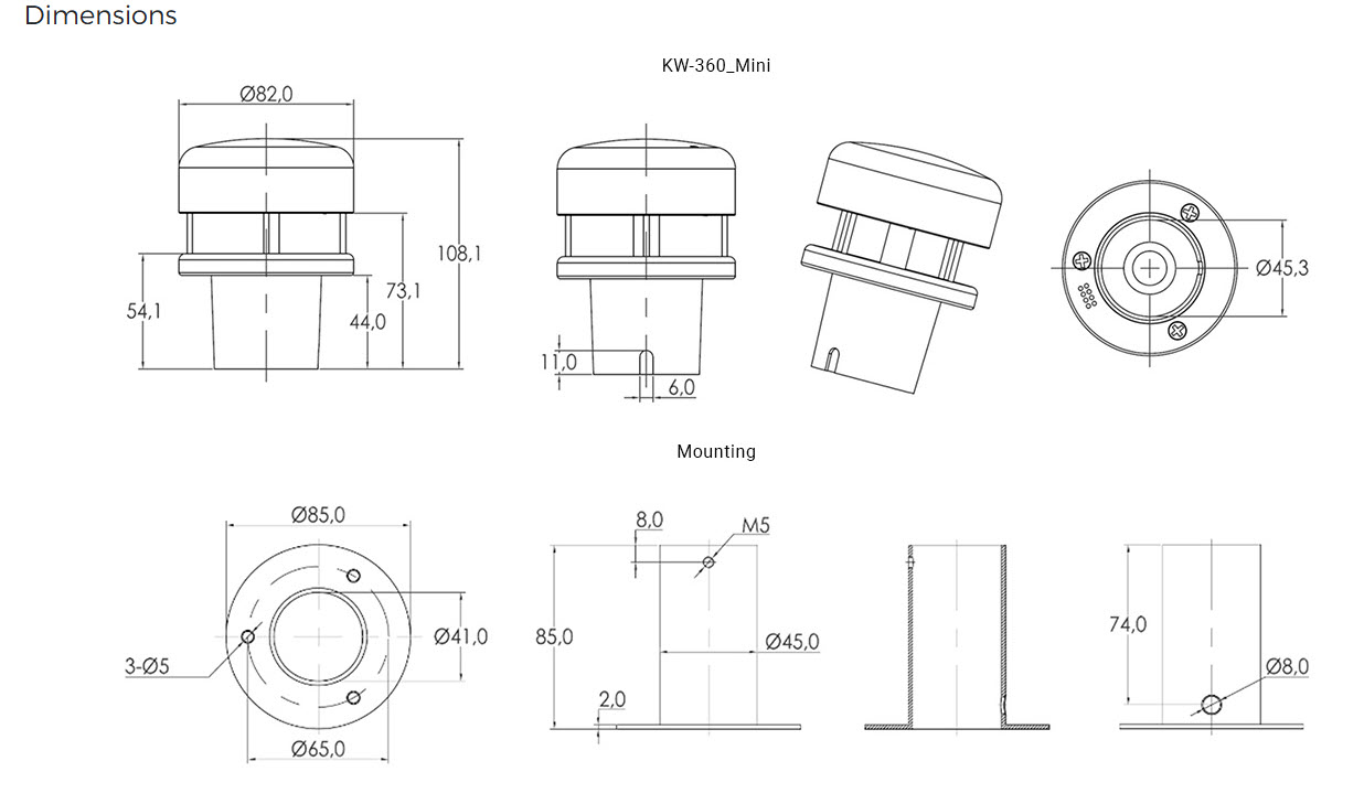 Onwa KW-360 Mini vindmätare Ultraljudsteknik - 2