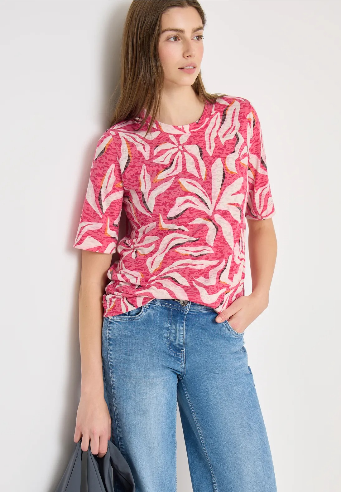 TOS Muliti AOP Burnout Shirt - Beetroot Pink - Cecil
