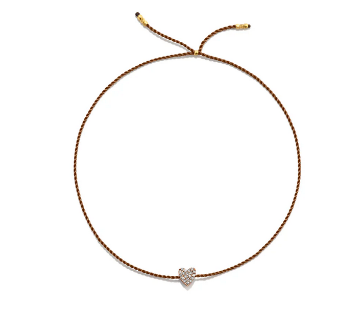 Litet Armband Guldfärgat Diamant Hjärta - Brun