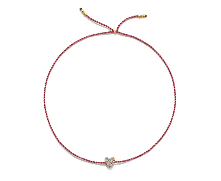 Litet Armband Guldfärgat Diamant Hjärta - Rosa