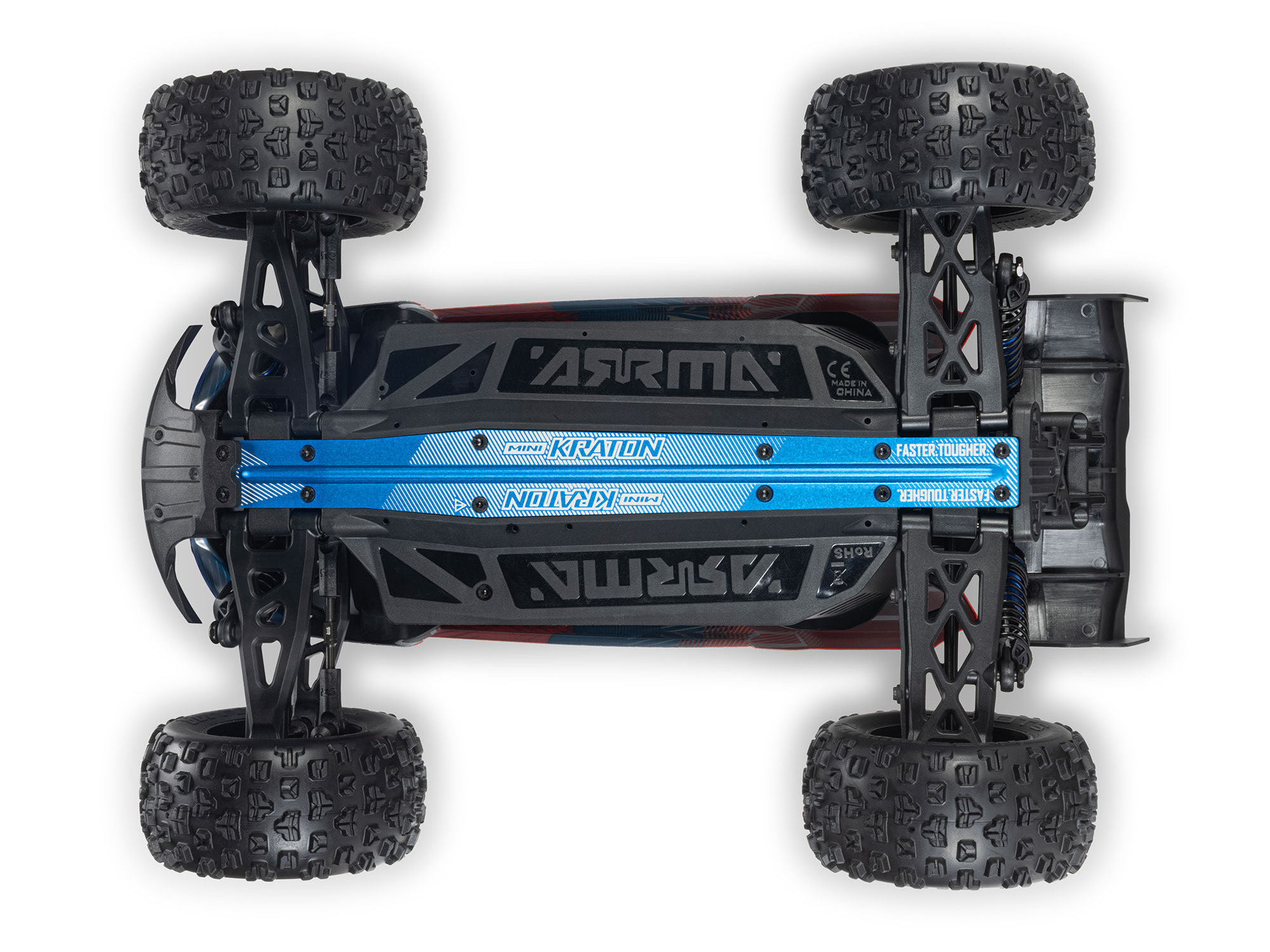 Arrma ARA2508ST1 1/16 MINI KRATON 3S DSC 4X4 RTR Brushless Speed Truck (Battery & Charger Included), Red/Blue - 8
