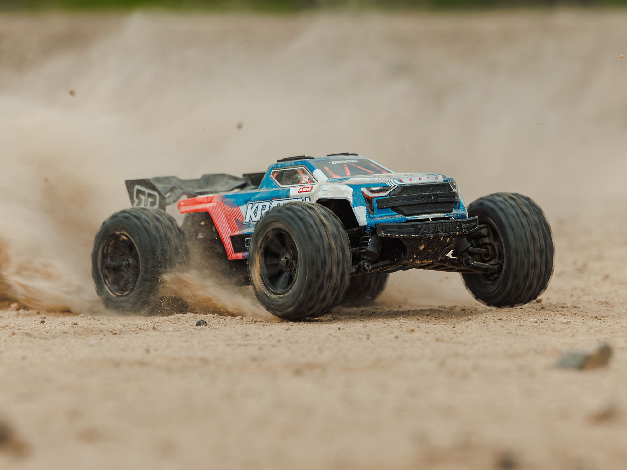 Arrma ARA2508ST1 1/16 MINI KRATON 3S DSC 4X4 RTR Brushless Speed Truck (Battery & Charger Included), Red/Blue - 22