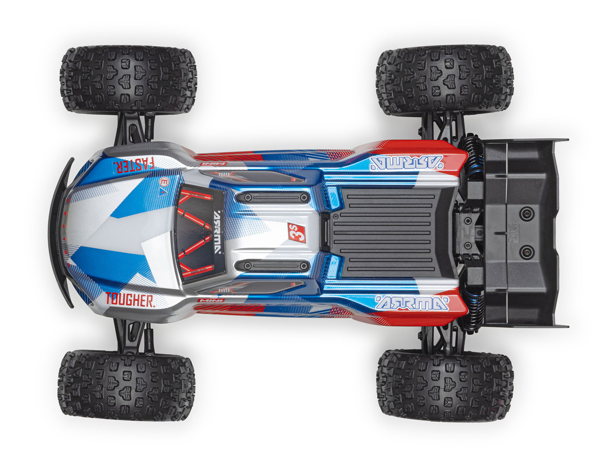 Arrma ARA2508ST1 1/16 MINI KRATON 3S DSC 4X4 RTR Brushless Speed Truck (Battery & Charger Included), Red/Blue - 7