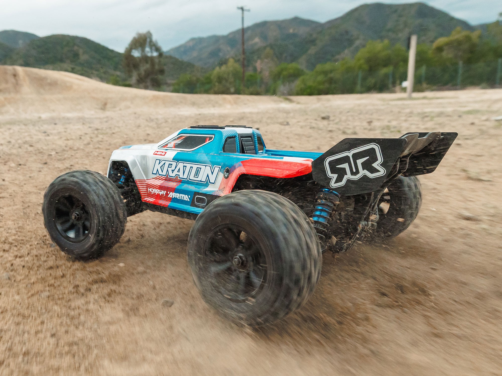 Arrma ARA2508ST1 1/16 MINI KRATON 3S DSC 4X4 RTR Brushless Speed Truck (Battery & Charger Included), Red/Blue - 20