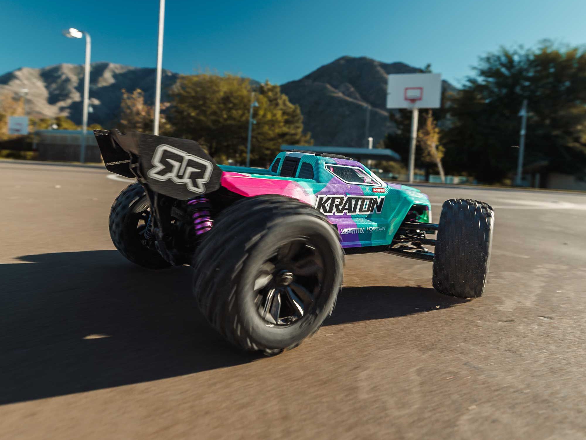 Arrma ARA2508ST2 1/16 MINI KRATON 3S DSC 4X4 RTR Brushless Speed Truck (Battery & Charger Included), Teal/Pink - 19