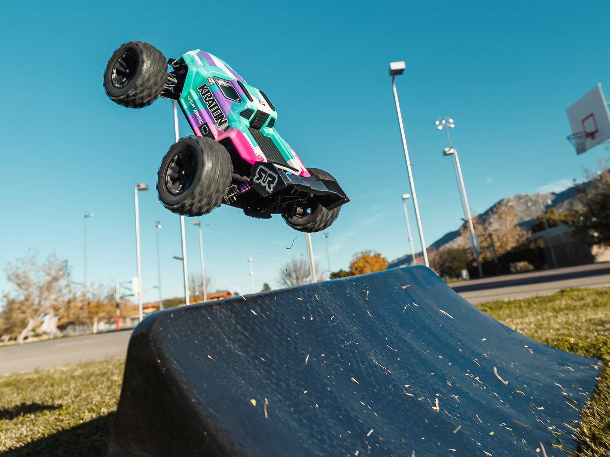Arrma ARA2508ST2 1/16 MINI KRATON 3S DSC 4X4 RTR Brushless Speed Truck (Battery & Charger Included), Teal/Pink - 20