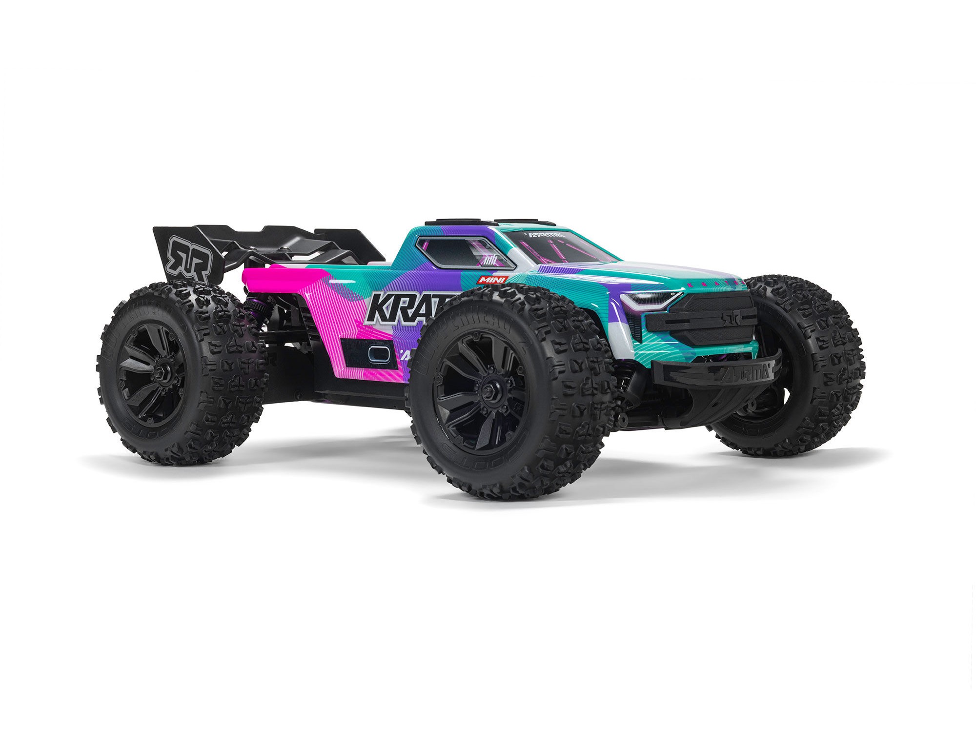 Arrma ARA2508ST2 1/16 MINI KRATON 3S DSC 4X4 RTR Brushless Speed Truck (Battery & Charger Included), Teal/Pink - 3