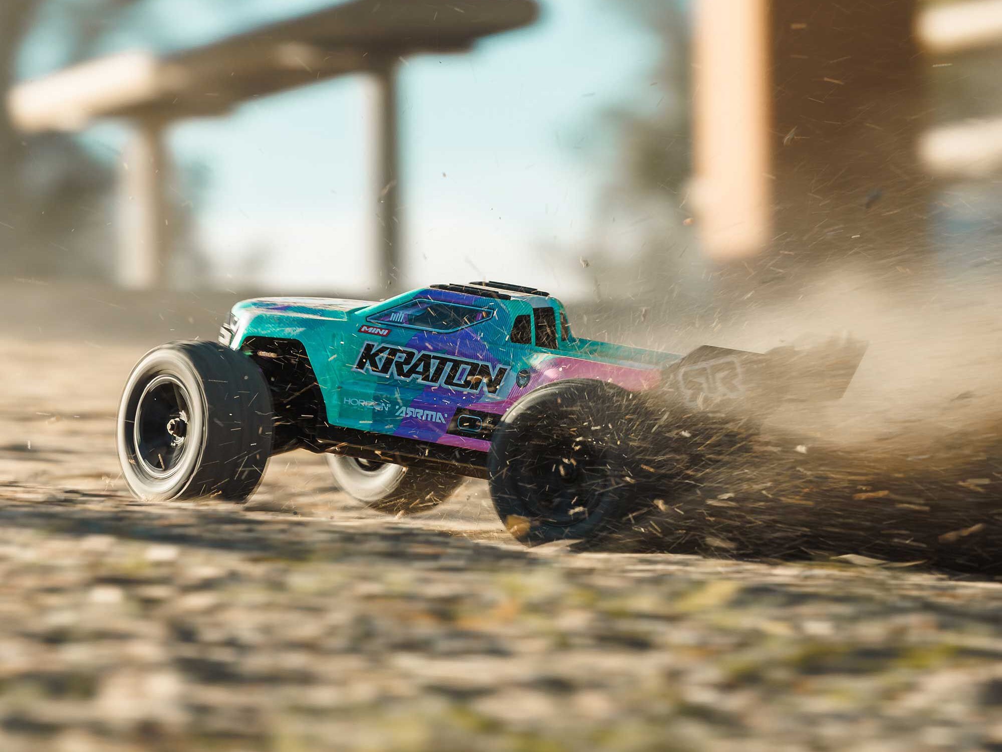 Arrma ARA2508ST2 1/16 MINI KRATON 3S DSC 4X4 RTR Brushless Speed Truck (Battery & Charger Included), Teal/Pink - 18