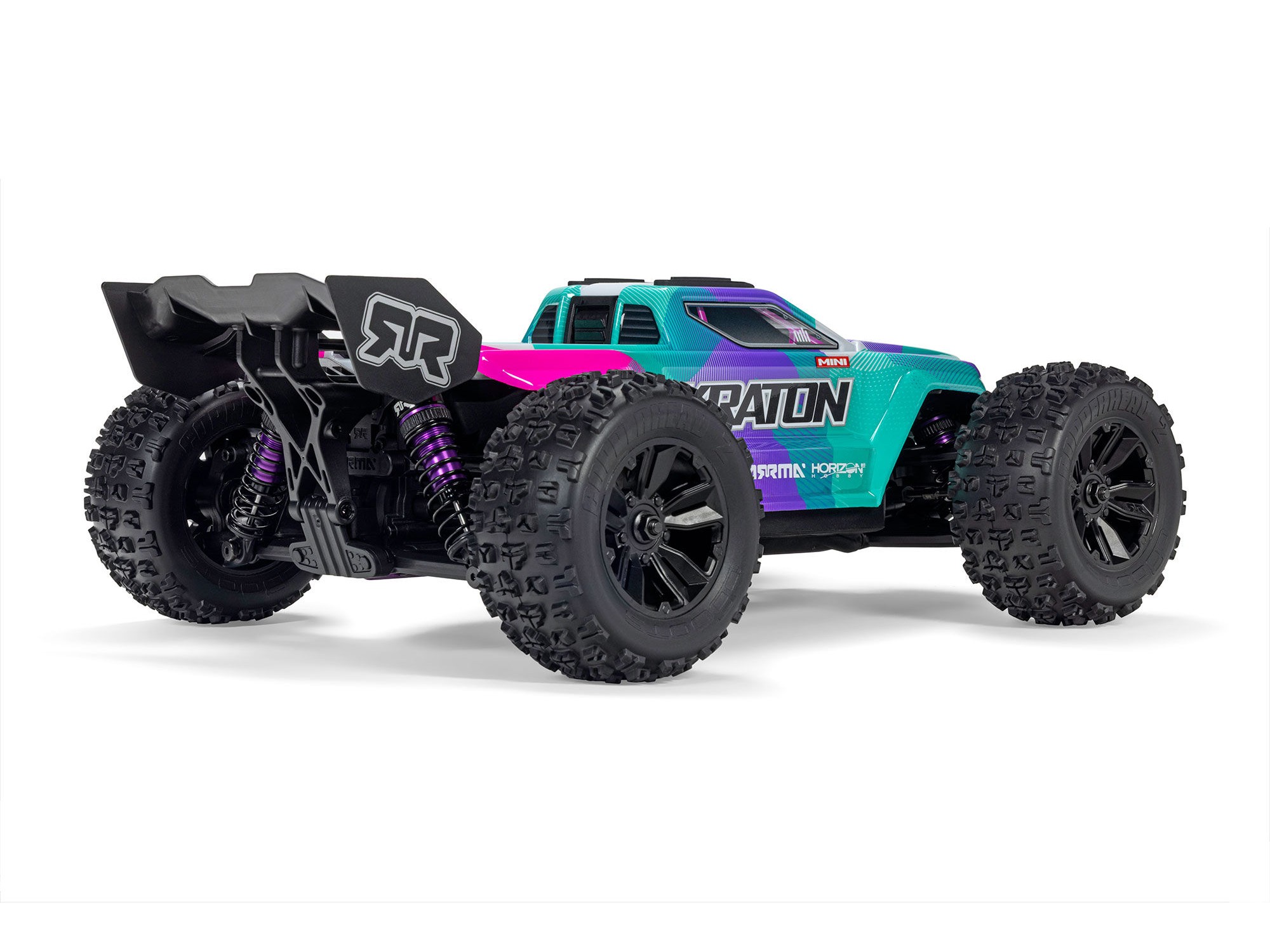 Arrma ARA2508ST2 1/16 MINI KRATON 3S DSC 4X4 RTR Brushless Speed Truck (Battery & Charger Included), Teal/Pink - 2