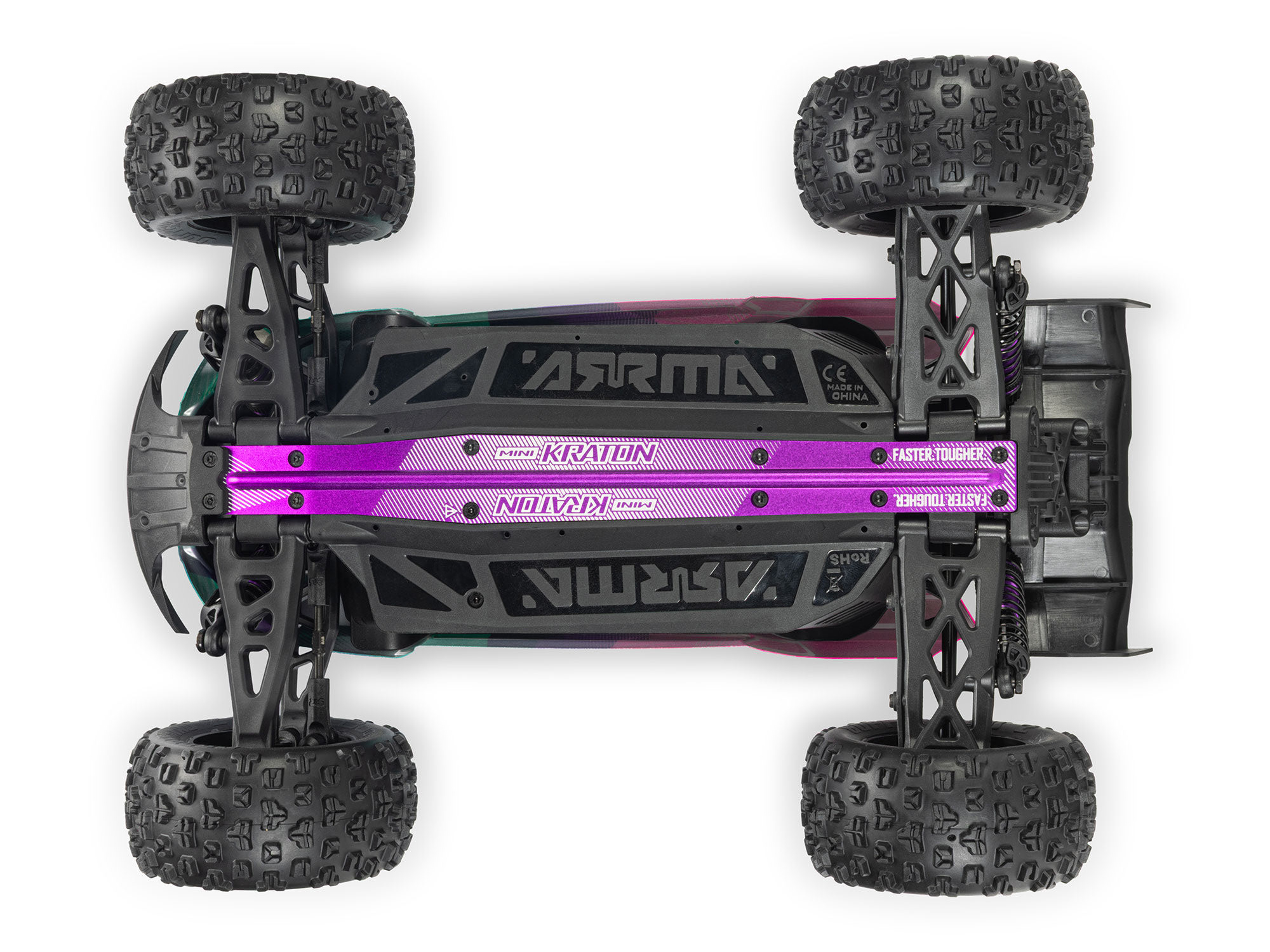 Arrma ARA2508ST2 1/16 MINI KRATON 3S DSC 4X4 RTR Brushless Speed Truck (Battery & Charger Included), Teal/Pink - 8