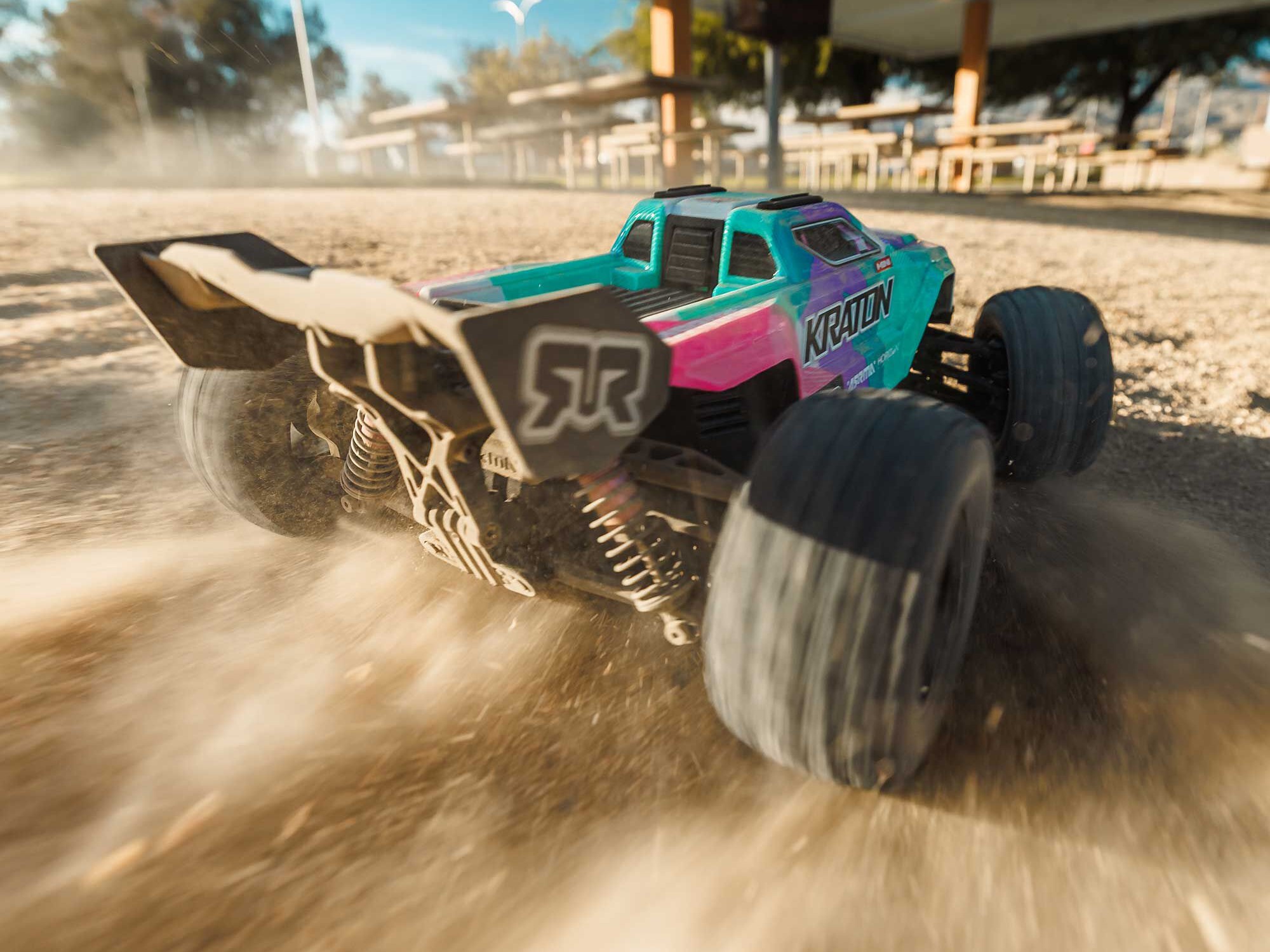 Arrma ARA2508ST2 1/16 MINI KRATON 3S DSC 4X4 RTR Brushless Speed Truck (Battery & Charger Included), Teal/Pink - 23