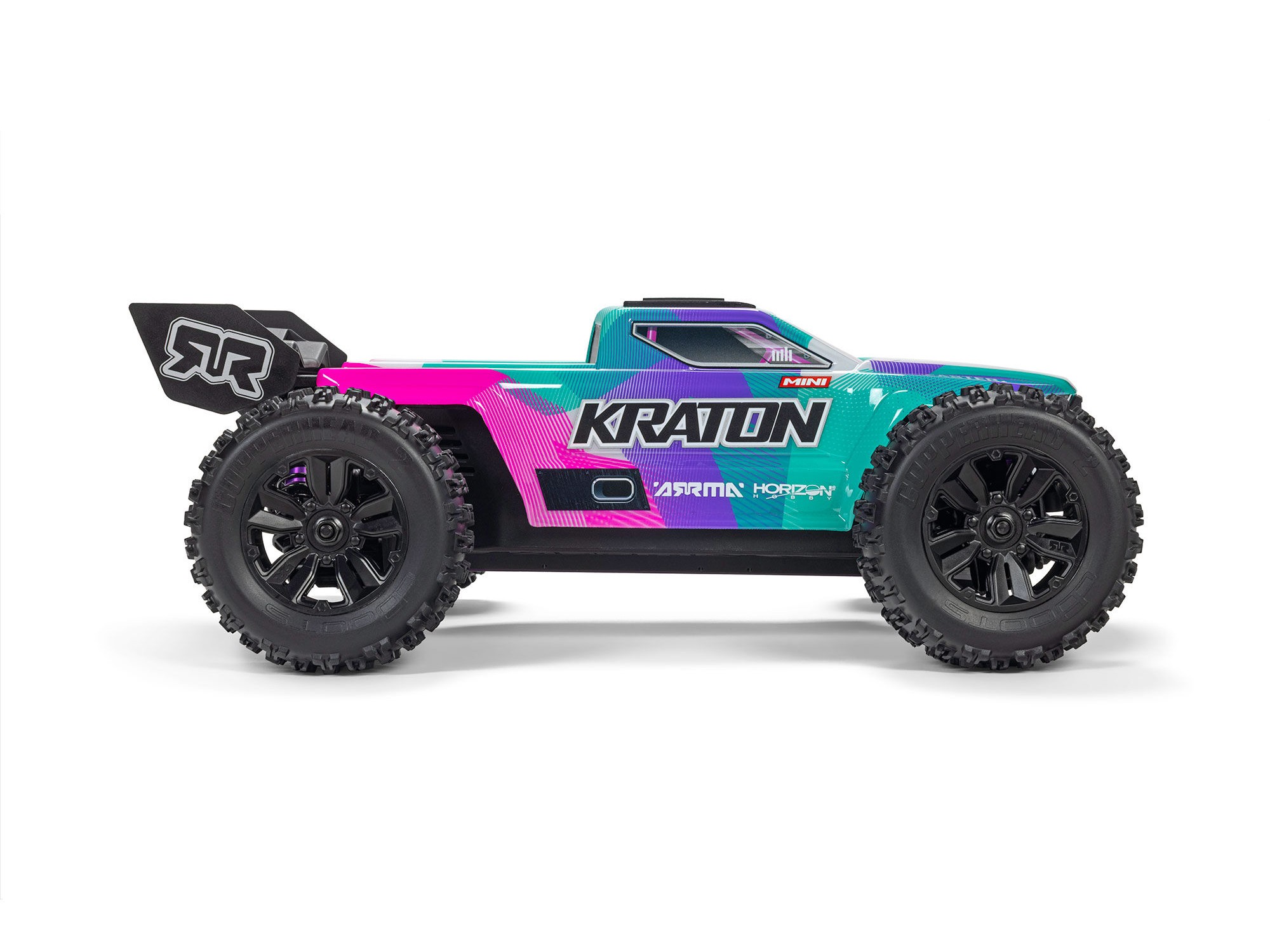 Arrma ARA2508ST2 1/16 MINI KRATON 3S DSC 4X4 RTR Brushless Speed Truck (Battery & Charger Included), Teal/Pink - 5