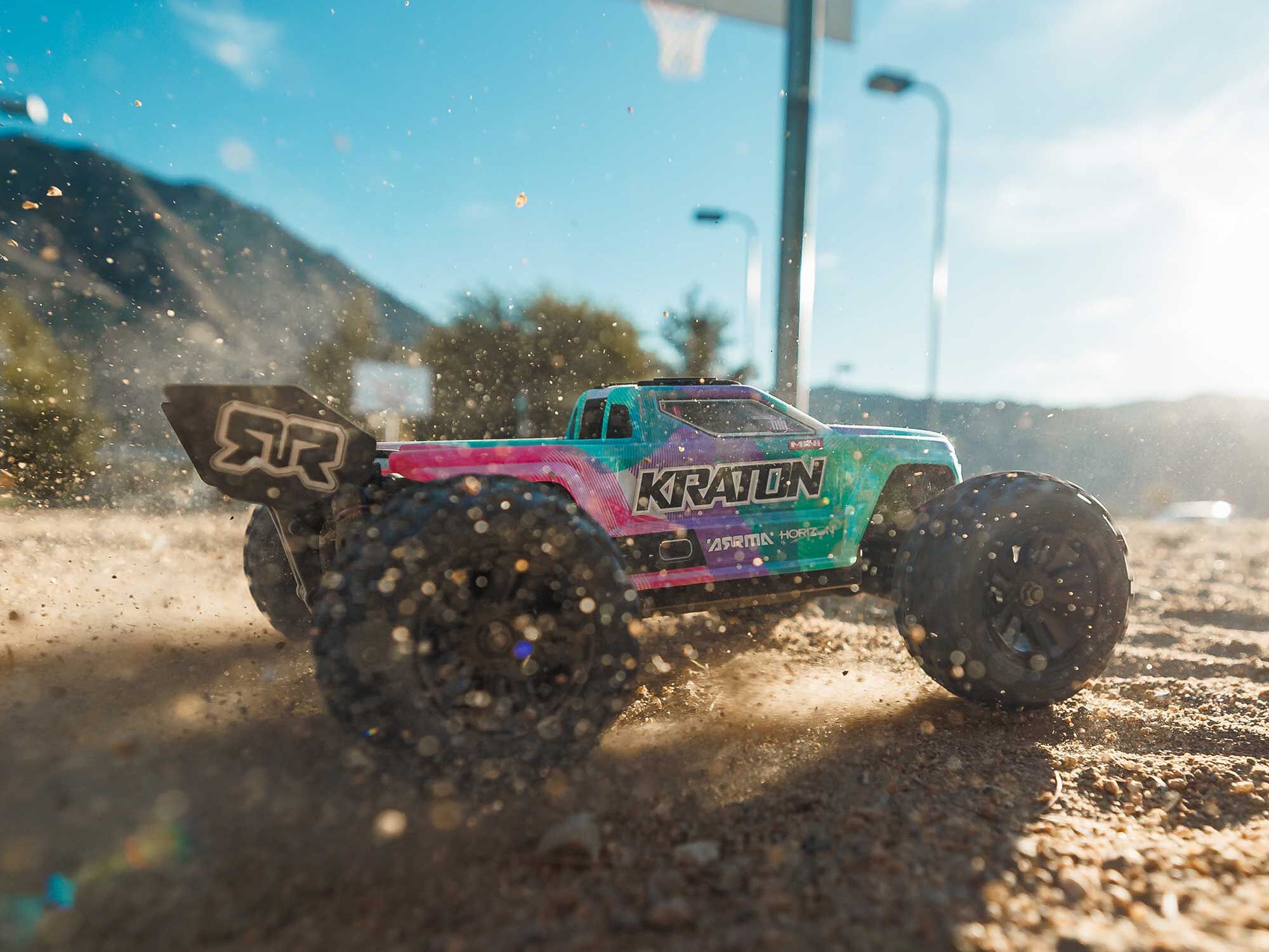 Arrma ARA2508ST2 1/16 MINI KRATON 3S DSC 4X4 RTR Brushless Speed Truck (Battery & Charger Included), Teal/Pink - 24