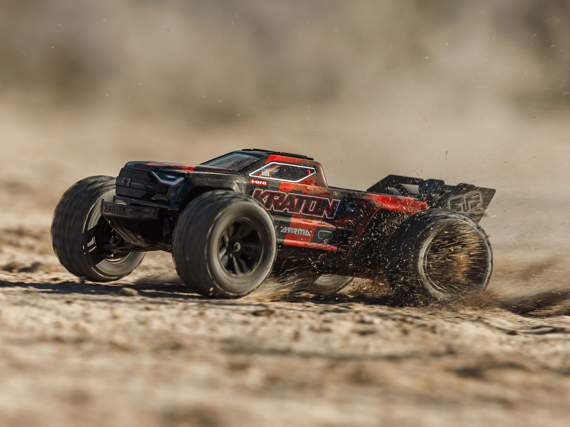 Arrma ARA2508T1 1/16 MINI KRATON 3S DSC 4X4 RTR Brushless Speed Truck, Black/Red - 23