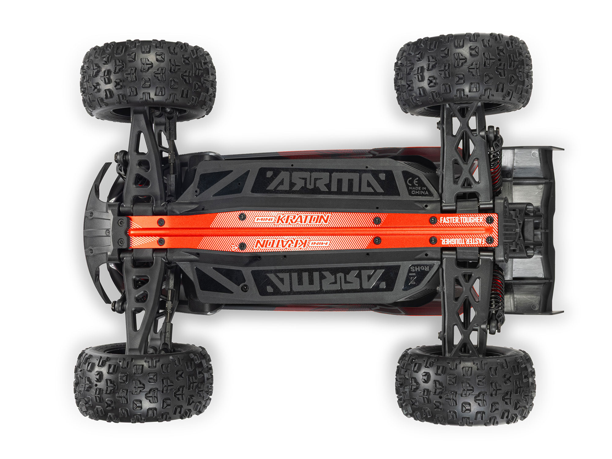 Arrma ARA2508T1 1/16 MINI KRATON 3S DSC 4X4 RTR Brushless Speed Truck, Black/Red - 8