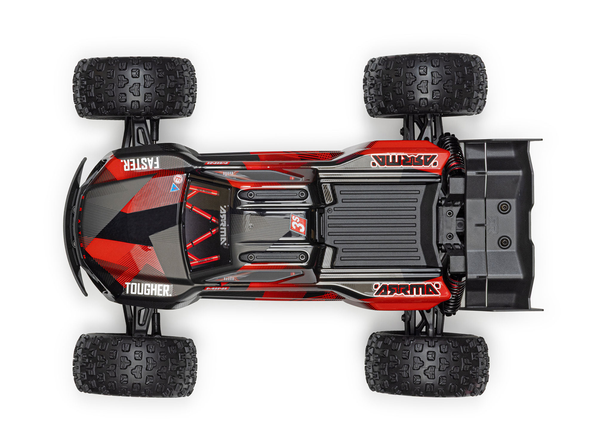Arrma ARA2508T1 1/16 MINI KRATON 3S DSC 4X4 RTR Brushless Speed Truck, Black/Red - 7