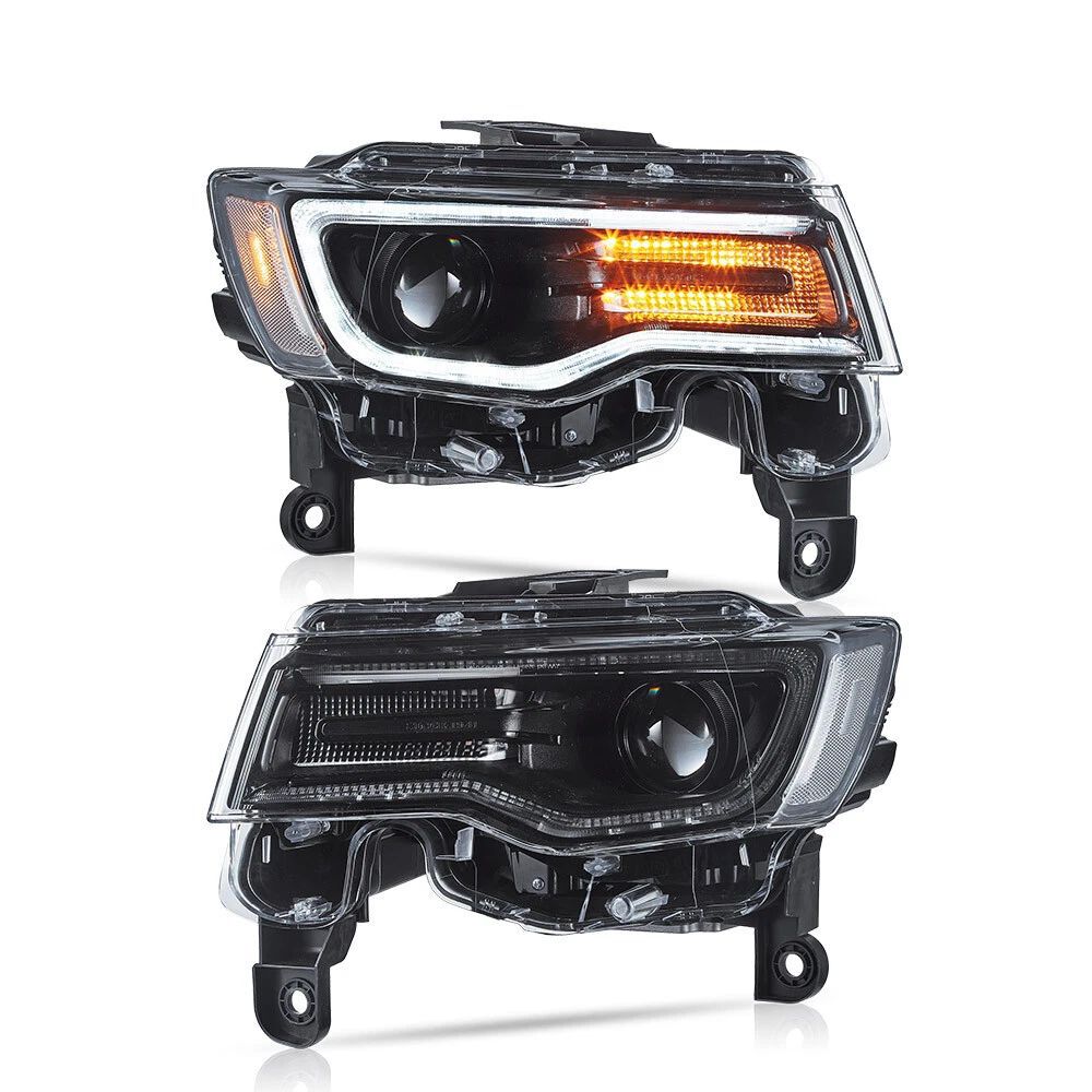 Full LED Clear Strålkastare E9 – Svart – Set - 8