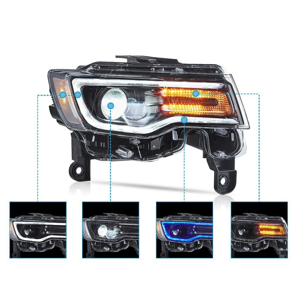 Full LED Clear Strålkastare E9 – Svart – Set - 7