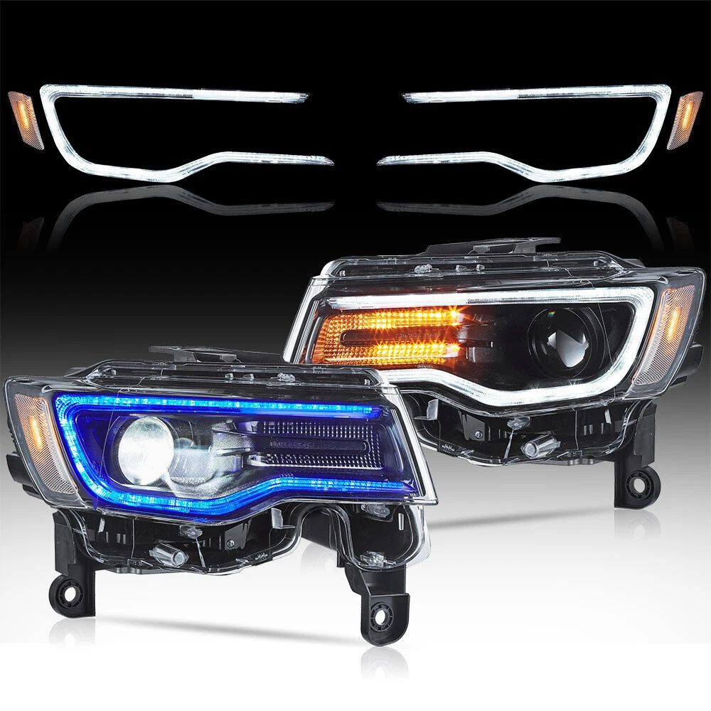 Full LED Clear Strålkastare E9 – Svart – Set - 4