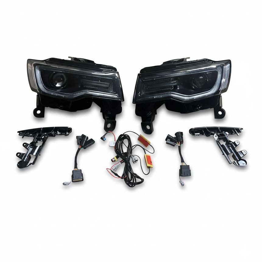 Full LED Clear Strålkastare E9 – Svart – Set - 11