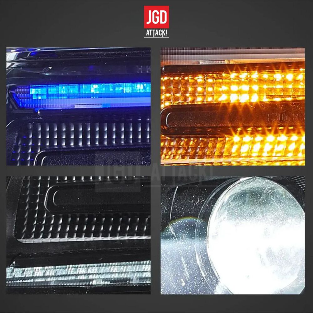 Full LED Clear Strålkastare E9 – Svart – Set - 6