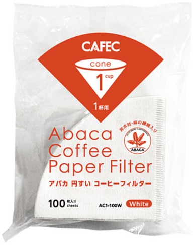 Cafec - Abaca - Vita pappersfilter - 1 kopp - 100st
