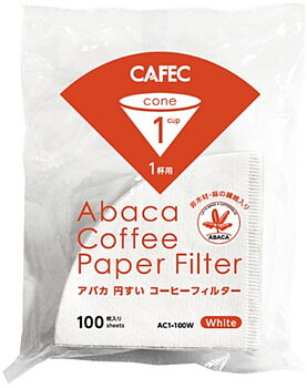 Cafec - Abaca - Vita pappersfilter - 1 kopp - 100st
