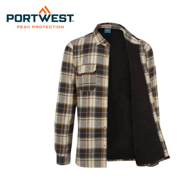 Vuorattu flanellipaita Portwest KA313 Beige