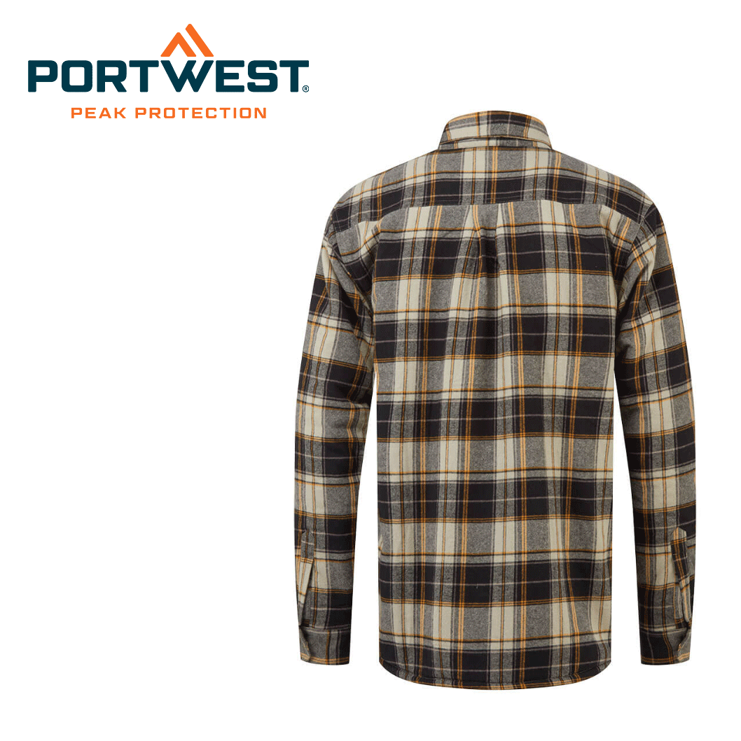 Vuorattu flanellipaita Portwest KA313 Beige - 3