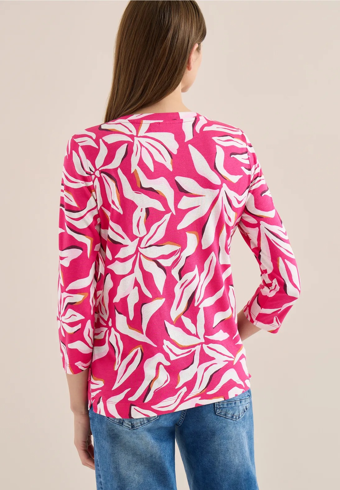 Multi AOP Tunic - Beetroot Pink - Cecil - 3