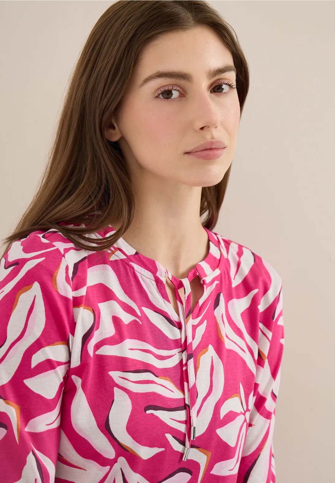 Multi AOP Tunic - Beetroot Pink - Cecil