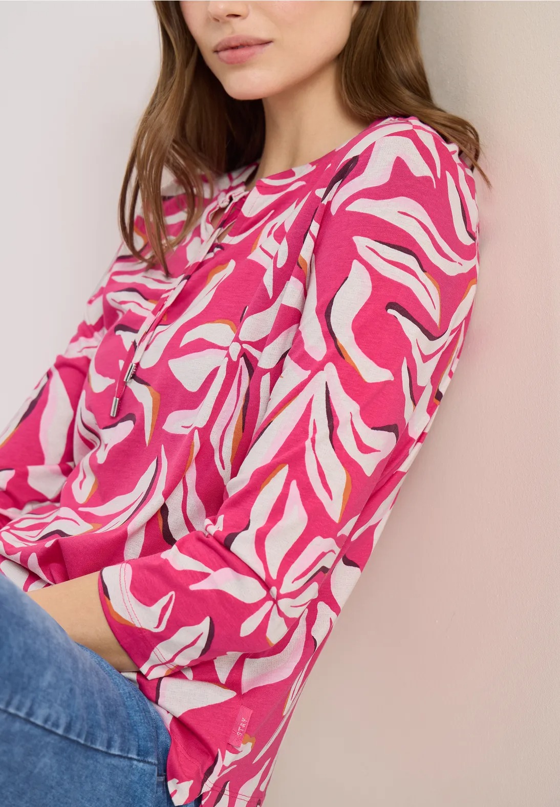 Multi AOP Tunic - Beetroot Pink - Cecil