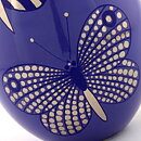 Gunvor Olin-Grönqvist (1993) Purple Egg with Silvery Butterfly Decor 13 cm 
