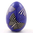 Gunvor Olin-Grönqvist (1993) Purple Egg with Silvery Butterfly Decor 13 cm 