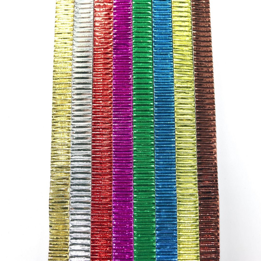 Wellpappremsor metallic – 8 färger - 2