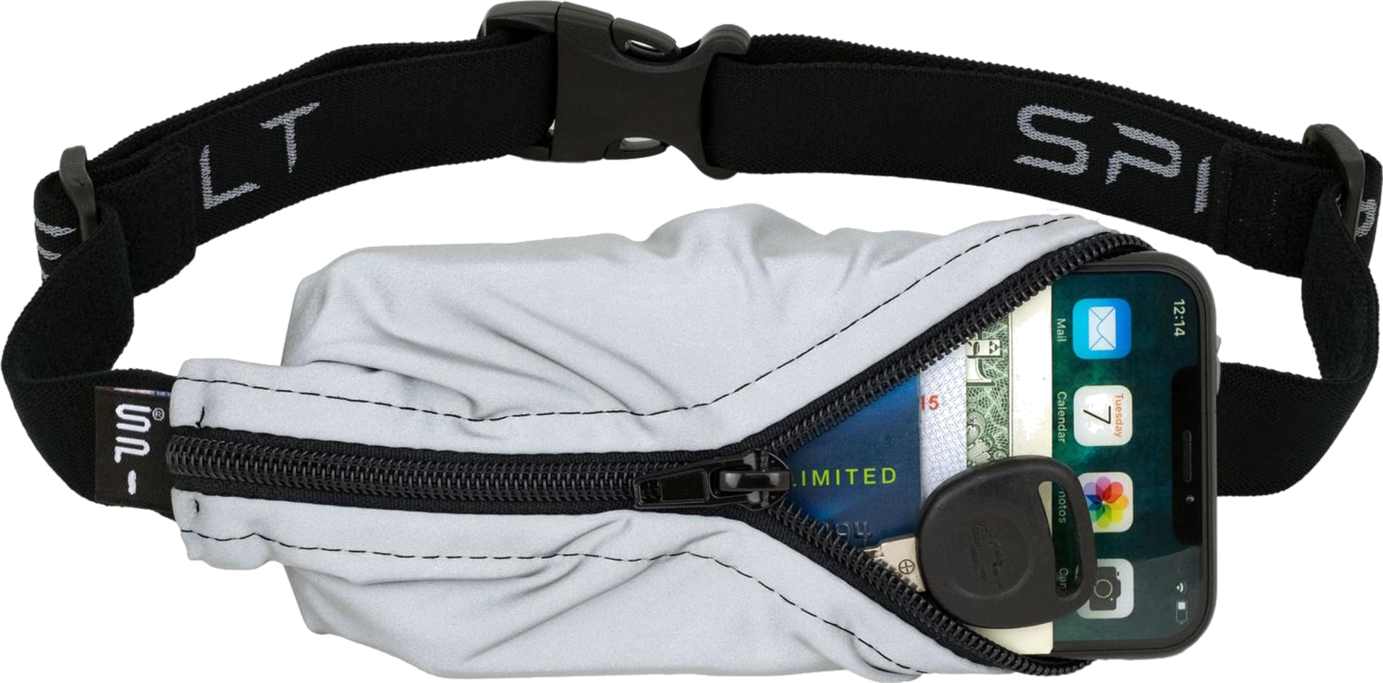 Running belts: SpiBelt Orginal - Reflex Fabric/Black Zipper/Black Logo Band