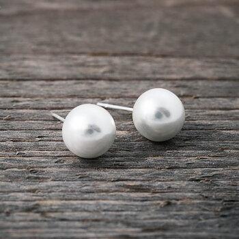 by Faith - Pärlörhängen silver 8 mm