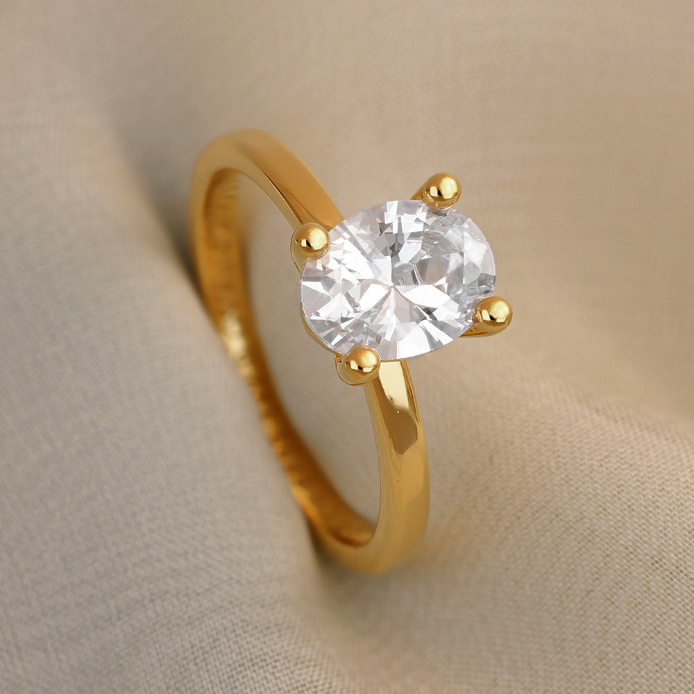 9012 EF32 - Lab Grown Oval solitärring 2,0 ct i vitguld