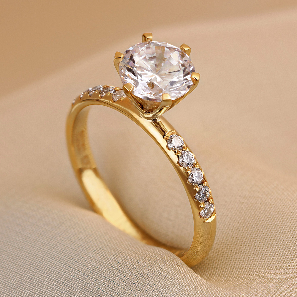 Adina EF22  - Lab Grown Sidostensring 1,50 ct  i rödguld
