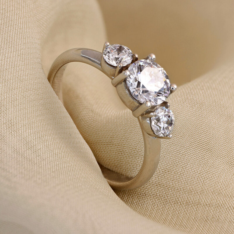 Tilda - Lab Grown sidostensring 1,0 ct i vitguld