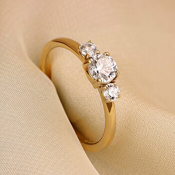 Anita - Lab Grown sidostensring 0,50 ct i rödguld