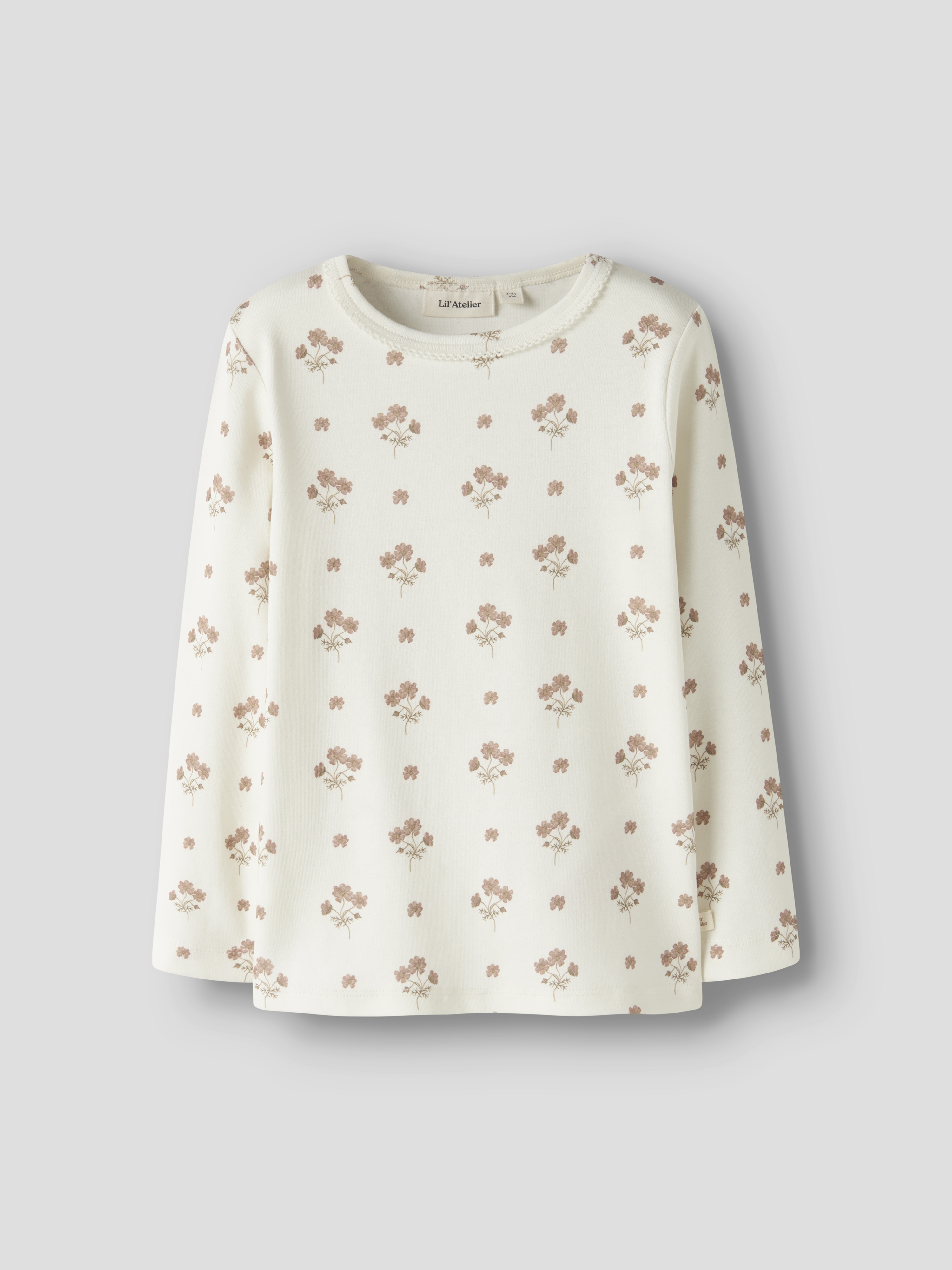 NMFLAYO SIG LS SLIM TOP LIL Coconut Milk FLOWER Pink