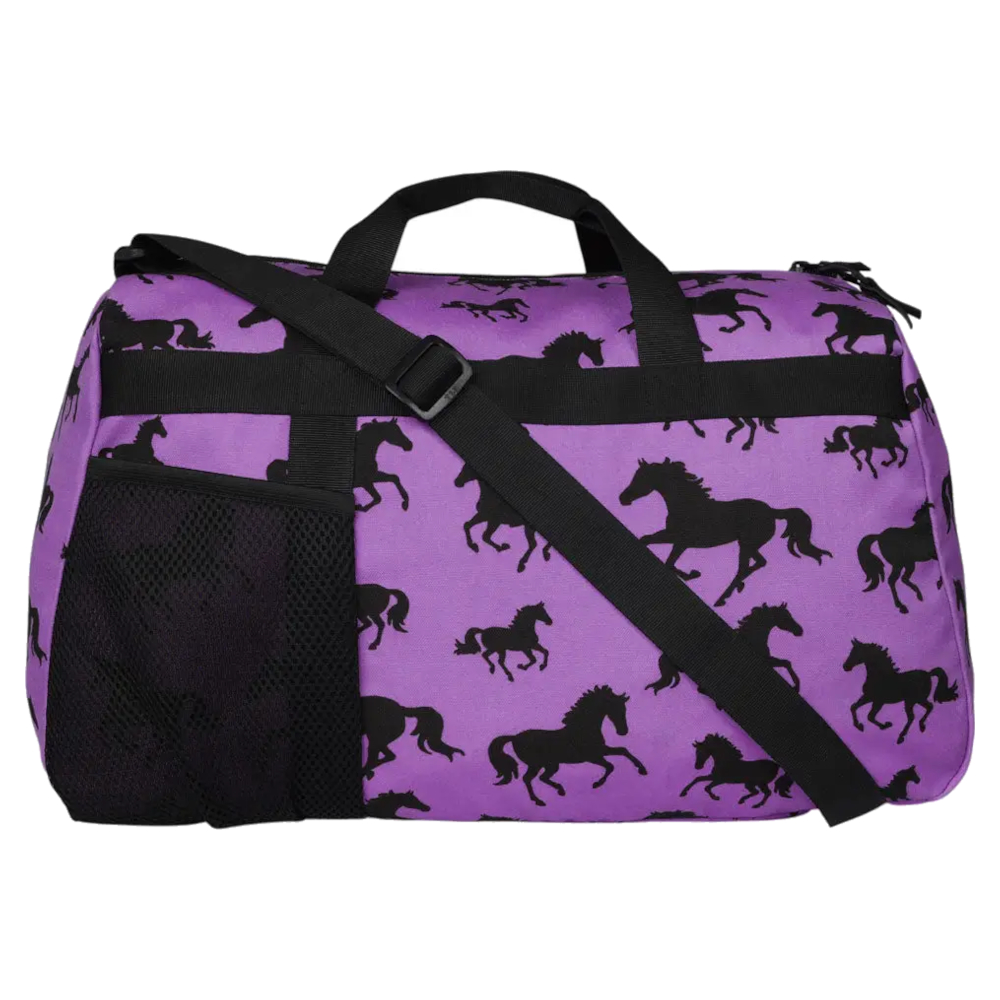 Duffle Bag AWST Intl Horse Motif  Silhouette Horse Purple