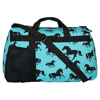 Duffle Bag AWST Intl Horse Motif  Silhouette Horse Turquoise