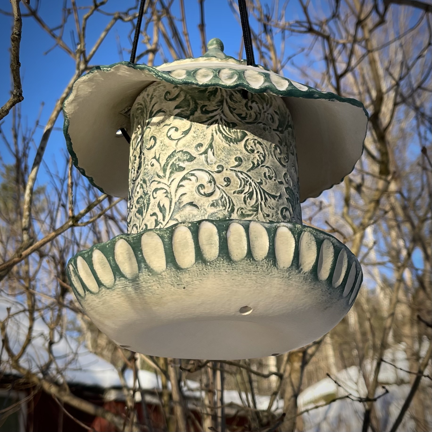 Fuglemater Barock Grønn Stor  - 5