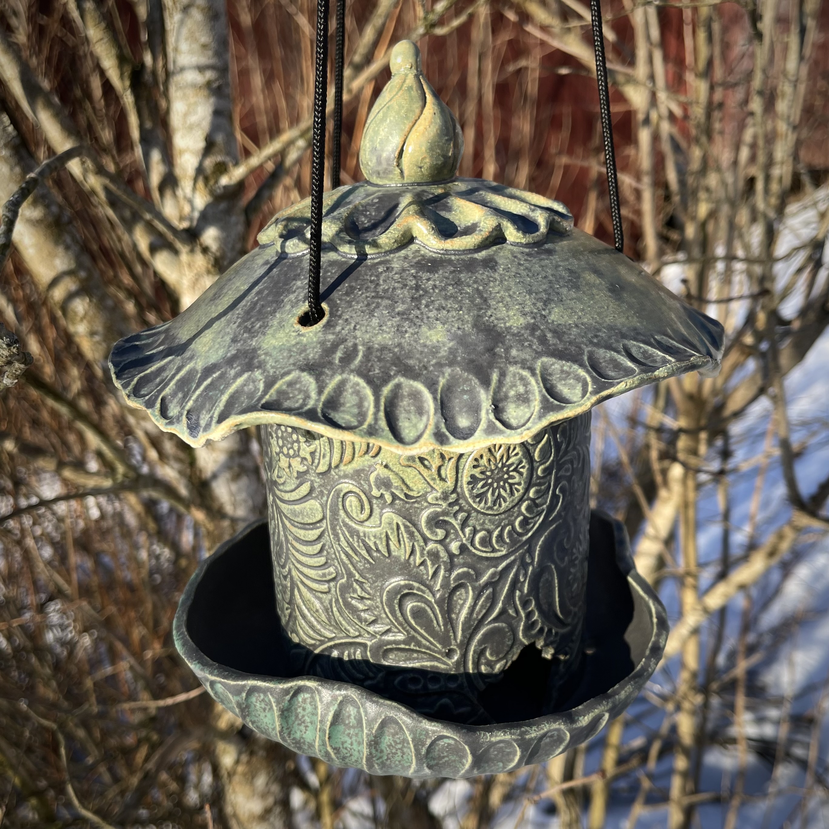 Fuglemater Paisley Seladon Stor  - 5