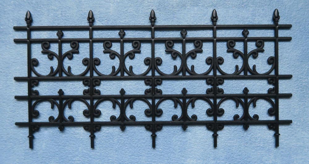 Fence module in black, plastic