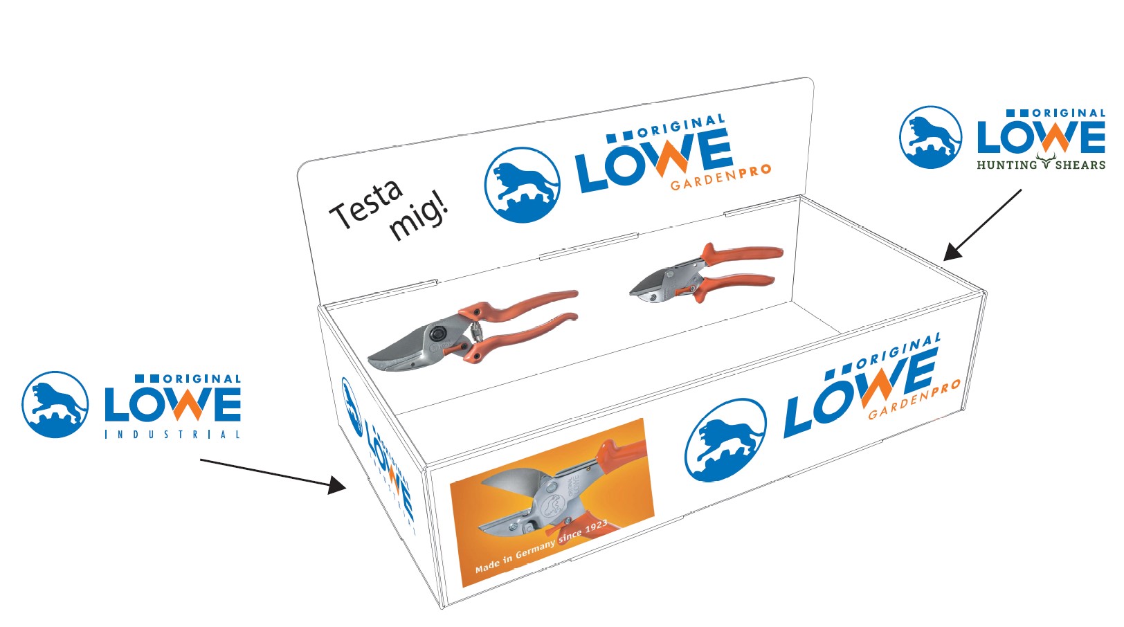 LÖWE demolåda papp "Testa mig" - 2