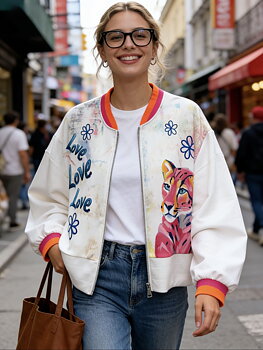 Zip jacket artistic white